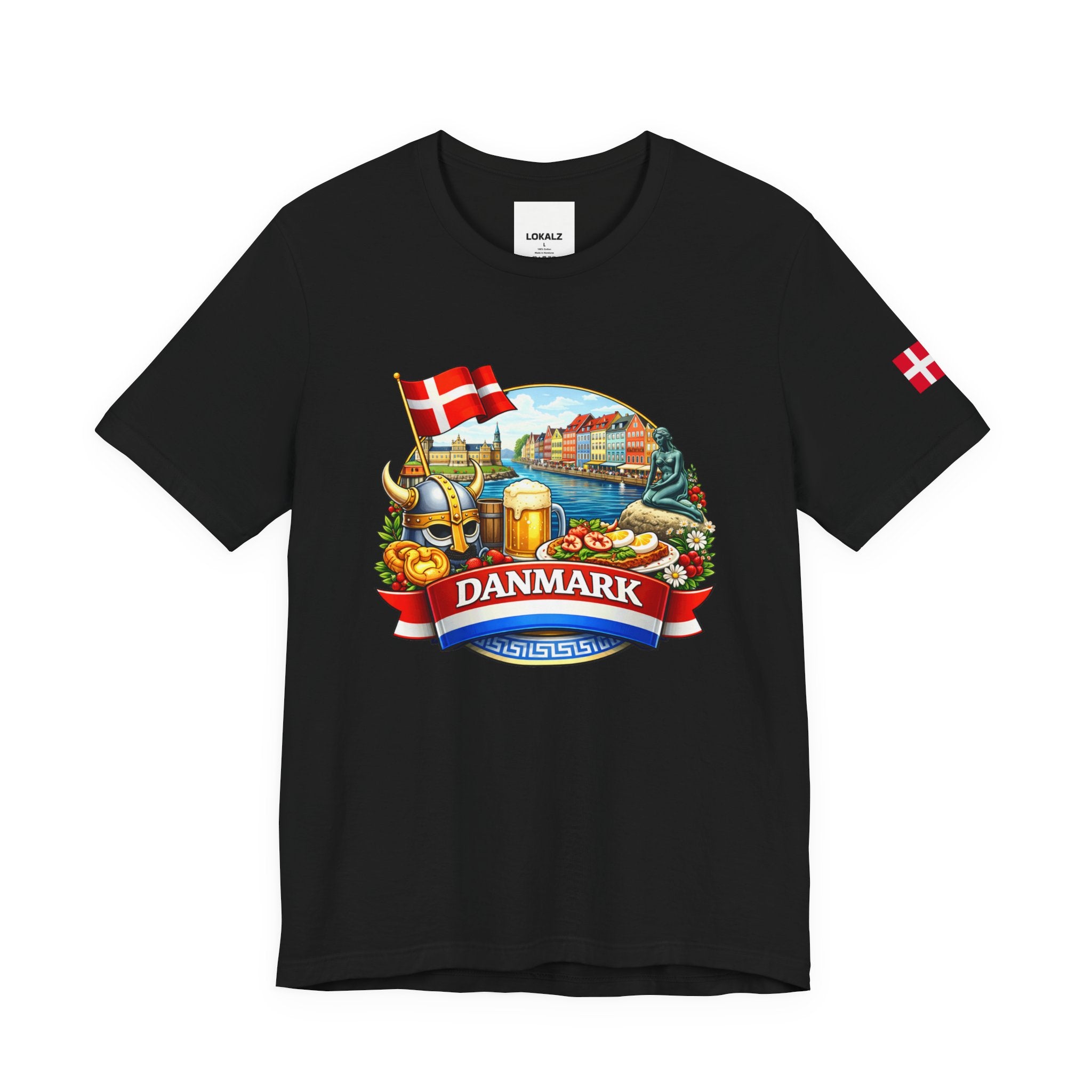 Denmark Travel Graphic Tee — 'Danmark' Danish Flag Souvenir T-Shirt