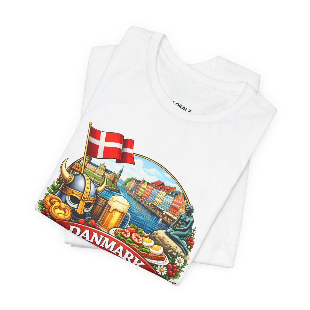 Denmark Travel Graphic Tee — 'Danmark' Danish Flag Souvenir T-Shirt