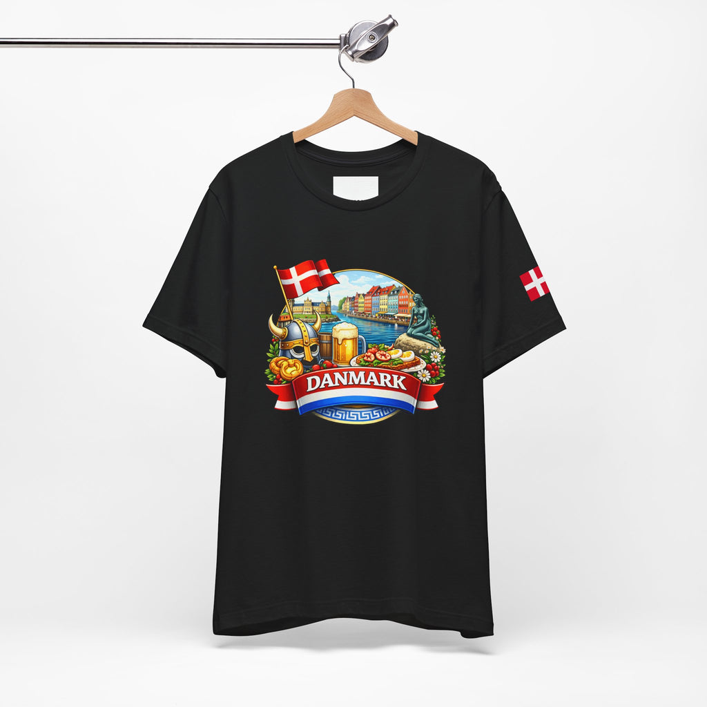 Denmark Travel Graphic Tee — 'Danmark' Danish Flag Souvenir T-Shirt