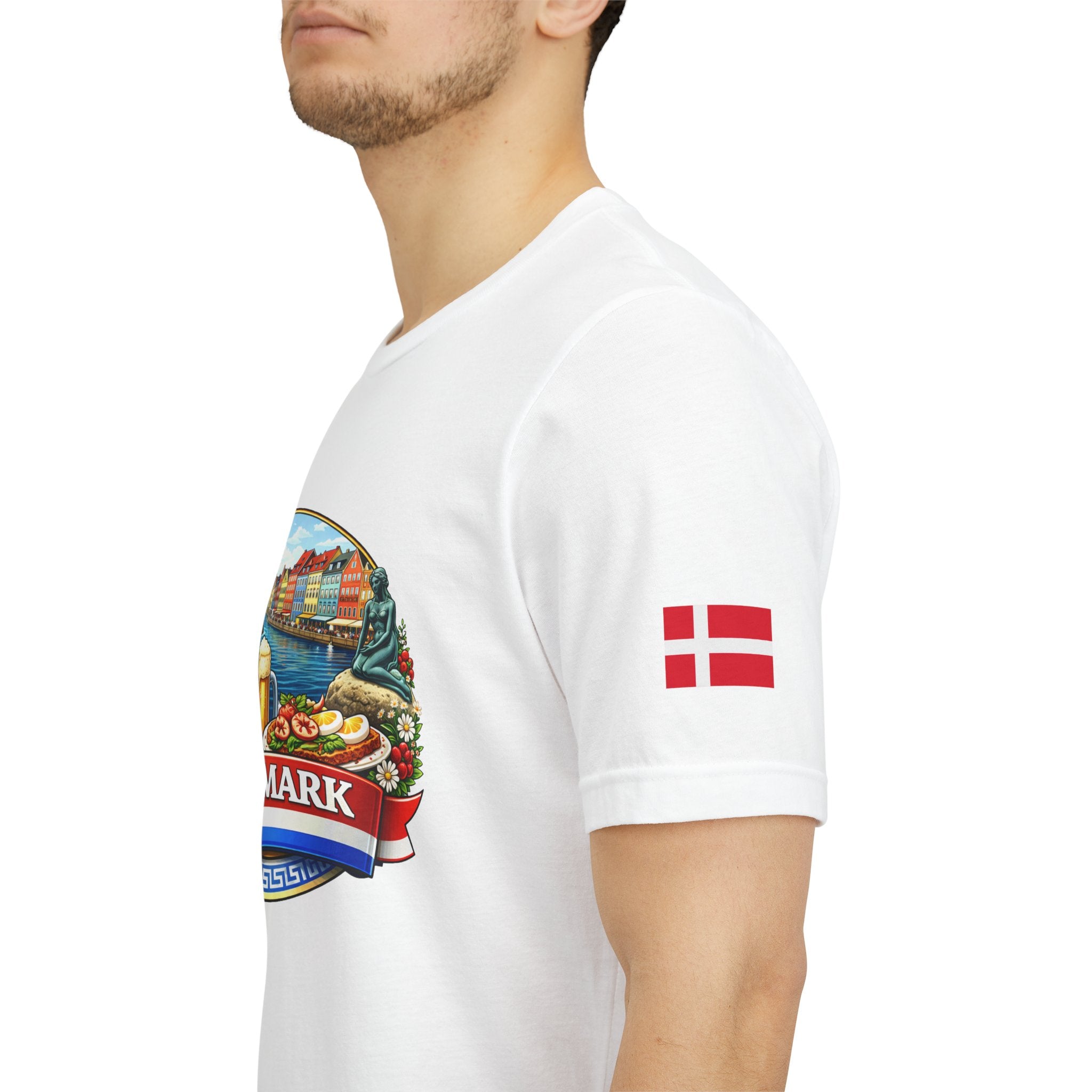 Denmark Travel Graphic Tee — 'Danmark' Danish Flag Souvenir T-Shirt