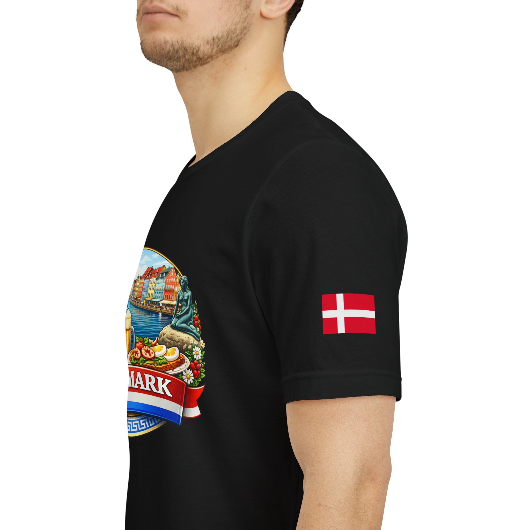 Denmark Travel Graphic Tee — 'Danmark' Danish Flag Souvenir T-Shirt
