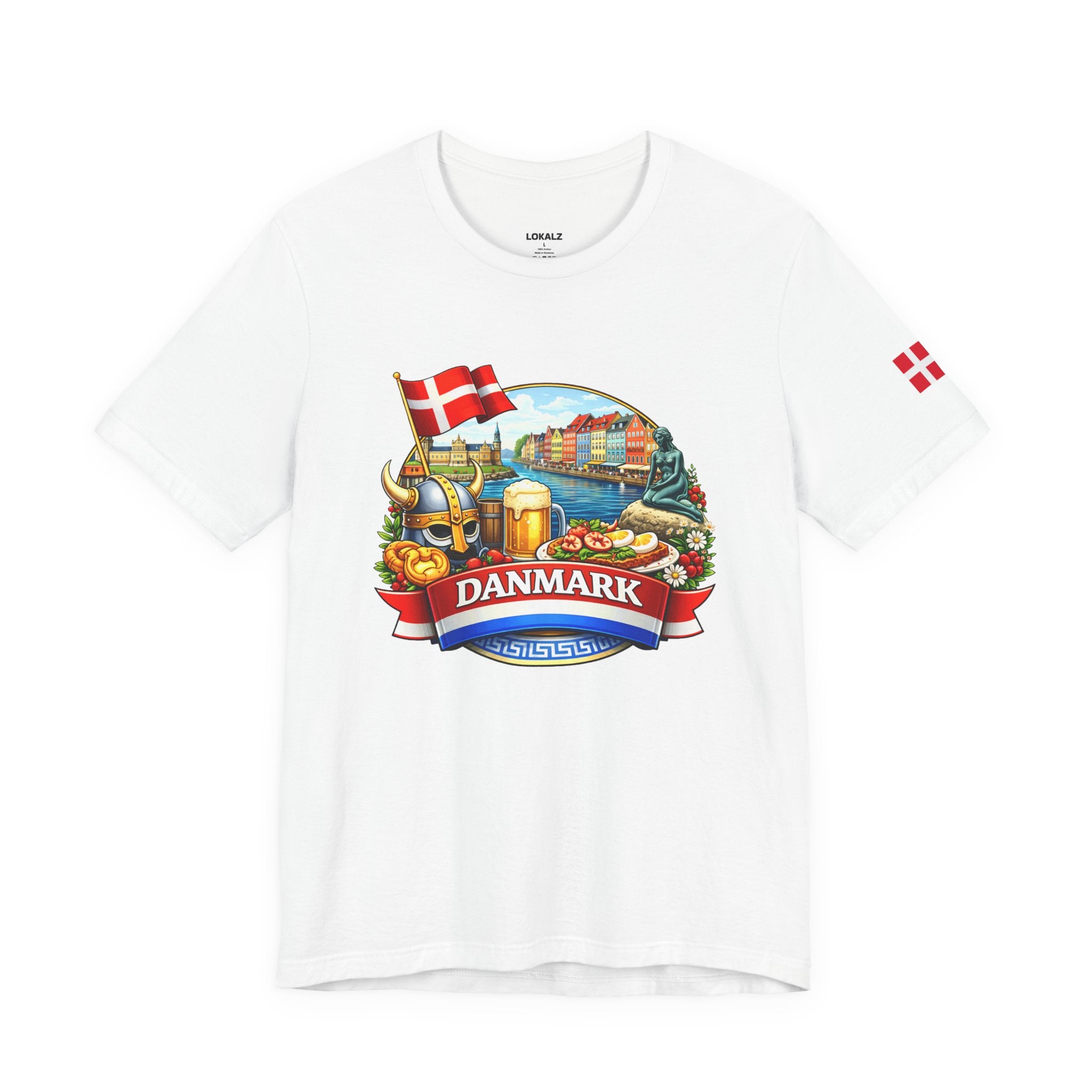 Denmark Travel Graphic Tee — 'Danmark' Danish Flag Souvenir T-Shirt