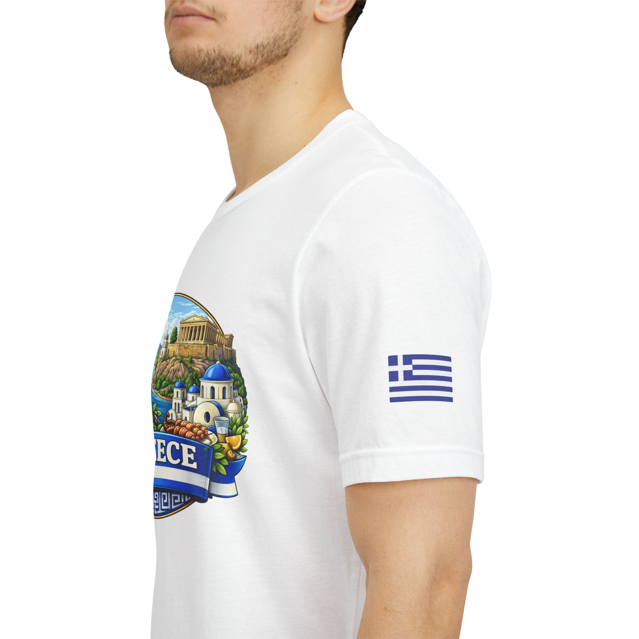 Greece Travel Graphic Tee – Greek Landmark & Flag Souvenir Shirt