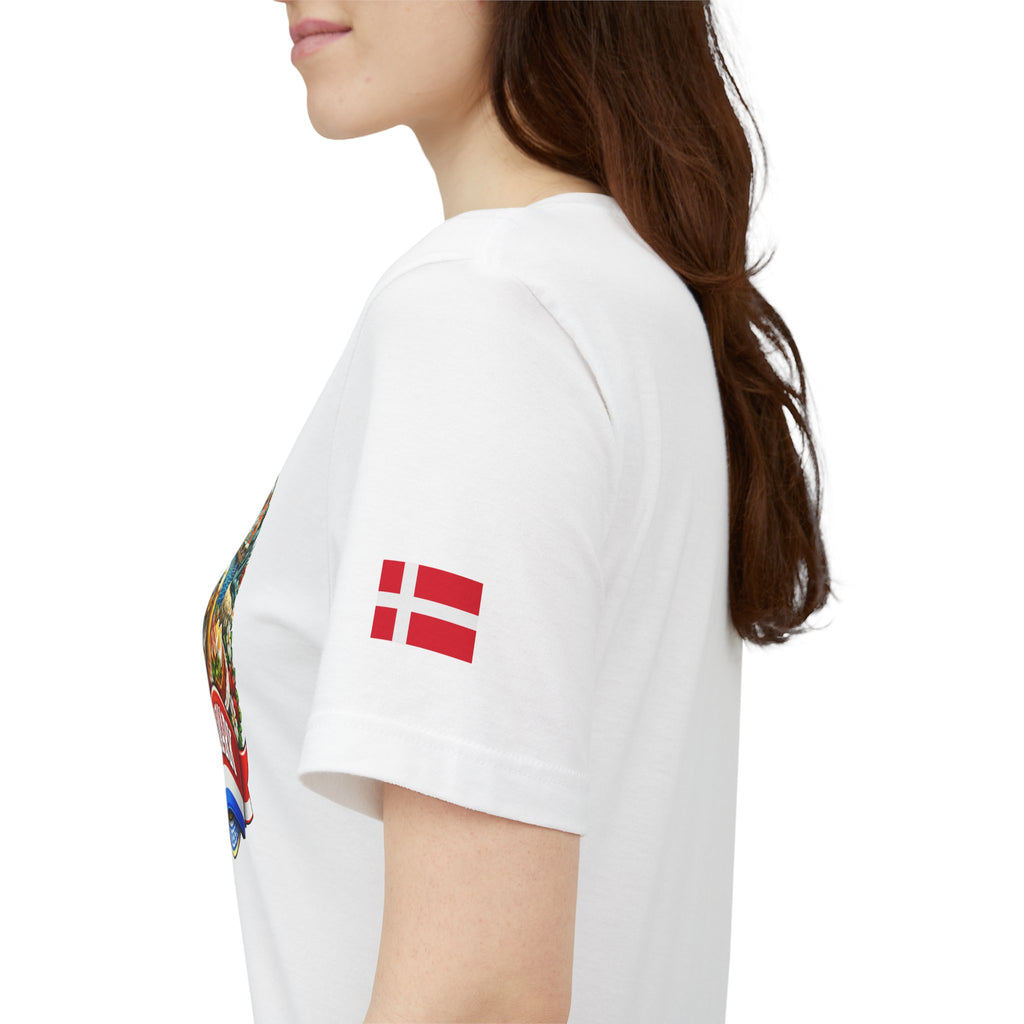 Denmark Travel Graphic Tee — 'Danmark' Danish Flag Souvenir T-Shirt
